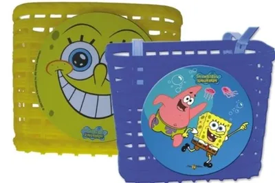 Produktbild von BIKE FASHION Kinderkorb Mit Lasche zur Lenkerbefestigung, Kunststoff, verschieden bunte Motive "Sponge Bob"