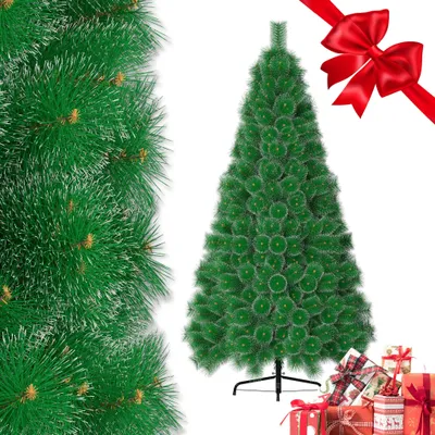 Obrázek produktu pro ROSEJANE Umělý vánoční stromek s bílým lemem, výška 210 cm, šířka jehlic 10 cm, 290 větví
