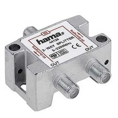 Produktbild von Hama SAT-Verteiler, 2 Way, Fully Shielded F 2 x F Silber