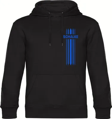 Produktbild von multifanshop Kapuzen Sweatshirt - Schalke - Streifen, schwarz, Größe L