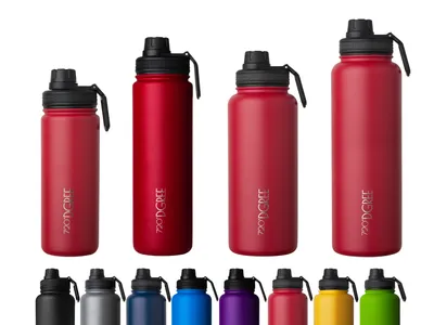 Produktbild von Edelstahl Thermo Trinkflasche noLimit 950ml - doppelwandig + Gratis Sportdeckel