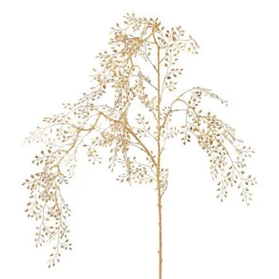 Produktbild von Weihnachtsdeko Miniblattzweig Goldfarben 103 cm - Kunstpflanze