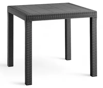 Zdjęcie produktu dla Stół modułowy z żywicy imitującej rattan, 90 x 90 x 72 cm (wysokość), Latir – antracyt