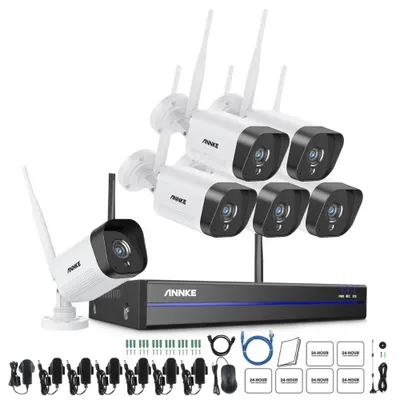 Immagine prodotto di Sistema di videosorveglianza wireless con registratore NVR da 5MP e telecamere Wi-Fi da 3MP
