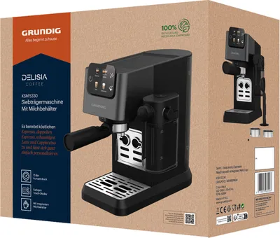 Obrázok produktu pre Grundig KSM 5330 Espresso Makinesi, Espresso kávovar, 1,1 L, Mletá káva, 1628 W, Grafit