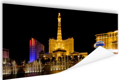 Produktbild von MuchoWow® Poster Strip - Las Vegas - Nacht 160x80 cm - Foto Poster