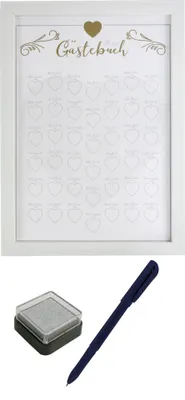 Immagine prodotto di Cornice per libro degli ospiti con cuscinetto d'inchiostro per impronte digitali cornice per foto regalo di nozze