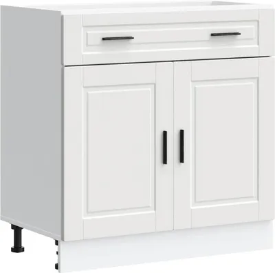 Image de vidaXL Armoire basse de cuisine Porto Blanc Matériau dérivé du bois