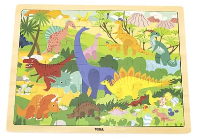 Produktbild von Holzpuzzle 48 Teile Viga Dinosaurier