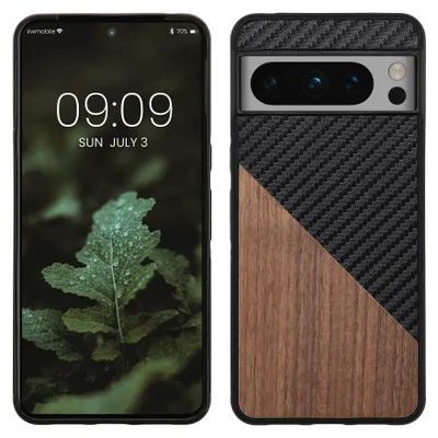 Produktbild von kwmobile Hülle kompatibel mit Google Pixel 8 Pro - Handyhülle - Handy Schutzhülle - Smartphone Cover - Dunkelbraun Schwarz