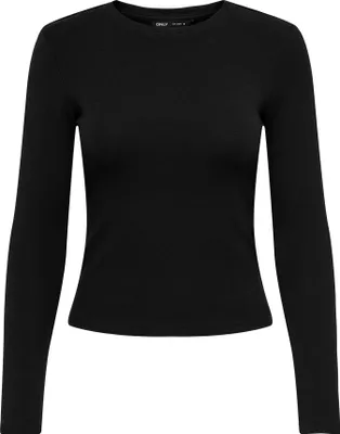 Produktbild von ONLY Damen Langarmshirt - ONLRILEY O-NECK TOP, Longsleeve, Rundhals, Baumwolle Stretch Schwarz M