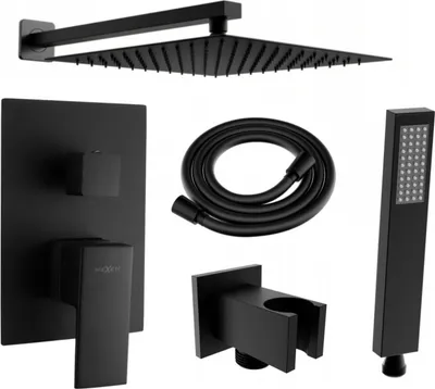 Produktbild von Mexen Uno DR02 Brausegarnitur für Unterputzmontage, Schwarz - 71435DR02-70