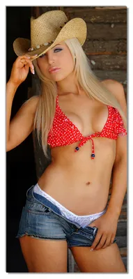 Produktbild von Wallario selbstklebende Türtapete 93 x 205 cm - Westerngirl - Abwischbar, rückstandsfrei zu entfernen