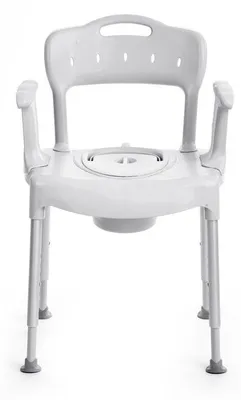 Image de Siège de toilettes multifonctionnel avec accoudoirs et dossier amovibles, supportant jusqu'à 160 kg