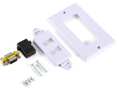 Produktbild von 1 Anschluss HDMI-Buchse 1 Anschluss VGA-Buchse AV-Wandsteckdose Videobuchse Frontsteckerplatte Weiß