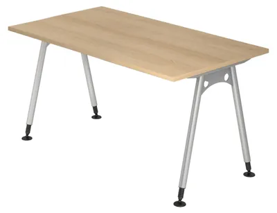 Produktbild von bümö Schreibtisch Serie-A - Nachbildung: Eiche, Größe: 140 x 80 cm