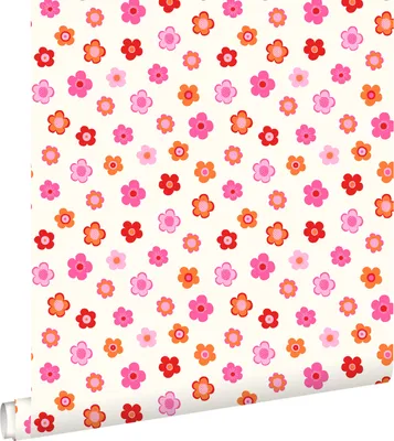 Obrázek produktu pro ESTAhome tapeta květinový vzor růžová, korálově červená a oranžová 53 cm x 10,05 m