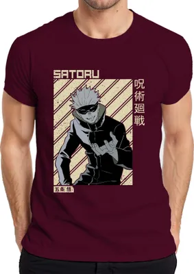Immagine prodotto di Maglietta Satoru Gojo Jujutsu Kaisen Anime Aesthetics Fan Gift Manga Uomo, Borgogna, L