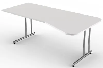 Produktbild von Schreibtisch start up Fuß silber BxT 195x100cm lichtgrau