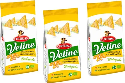 Produktbild von 3x Curtiriso Le Veline Snack di Mais Scrokkinati Biologico -Mais-Snacks 100g