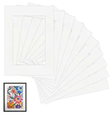 Imagen del producto de Cartulinas para marcos, color blanco, 10 unidades, tamaño A3, 29,7 x 42 cm, para fotografías
