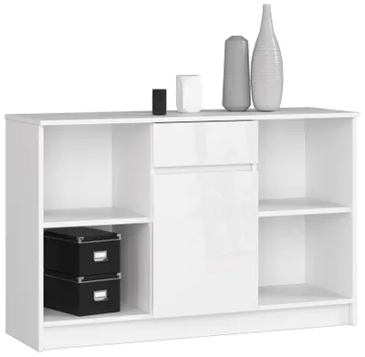 Immagine prodotto di Akord Credenza 1 Cassetto 1 Anta Bianco Lucido 120X40X77 Cm