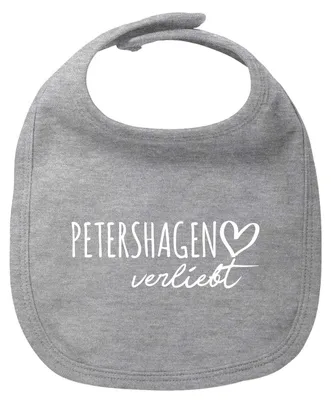Produktbild von Huuraa Baby Lätzchen Petershagen verliebt Heather Grey Klettverschluss Baumwolle Latz Geschenkidee
