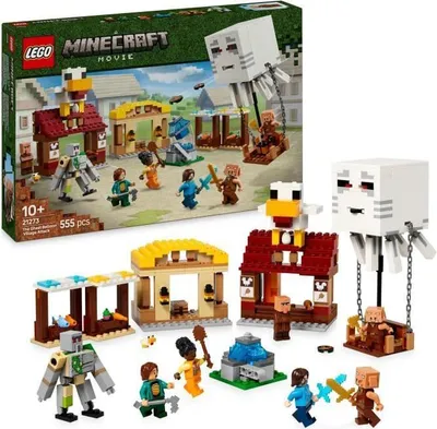 Produktbild von LEGO Minecraft 21273 Les Ghasts a l'Attaque du Village, Bauset, 555 Teile, Ab 10 Jahren