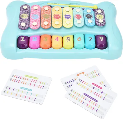 Image de Jouet xylophone piano pour bébé, clavier multicolore, instruments d'apprentissage musical pour jeunes enfants, bleu