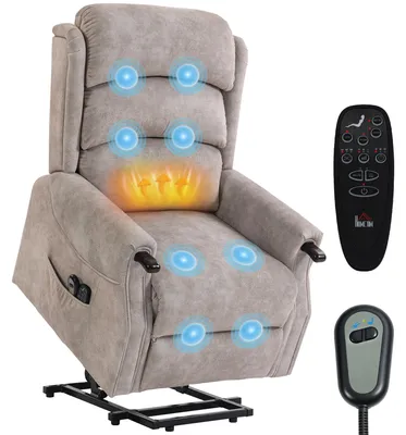 Produktbild von HOMCOM Fernsehsessel, TV-Sessel mit Aufstehhilfe, Vibrationsmassage, Wärme