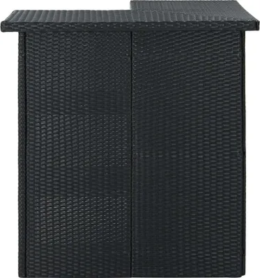 Produktbild von vidaXL Eck-Bartisch Schwarz 100x50x105 cm Poly Rattan