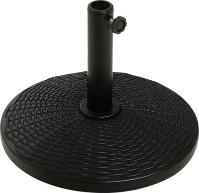 Image de Outsunny Pied de parasol rond base de lestage ? 44,5 x 32 cm poids net 12,5 KG HDPE et ciment noir