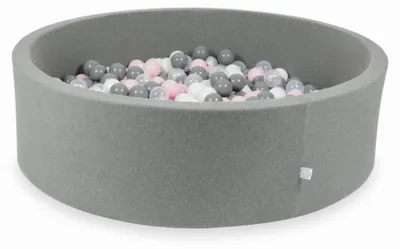 Immagine prodotto di Piscina grigia asciutta 130x40 con 700 palline: trasparente, bianca, grigia, rosa chiaro