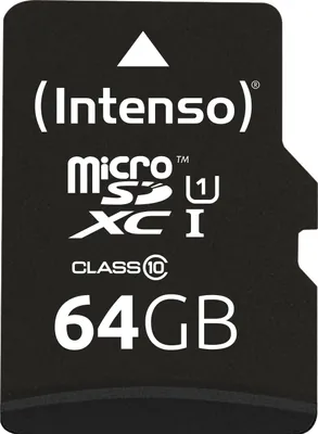 Produktbild von Intenso 64 GB microSDXC Speicherkarte UHS-I Premium inkl. SD-Adapter