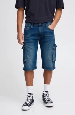 Produktbild von Blend He BHDenim Herren Cargoshorts Shorts kurze Hose mit Eingrifftaschen Baumwollmischung Gürtelschlaufen Cargotaschen leicht ealstisch Regular fit