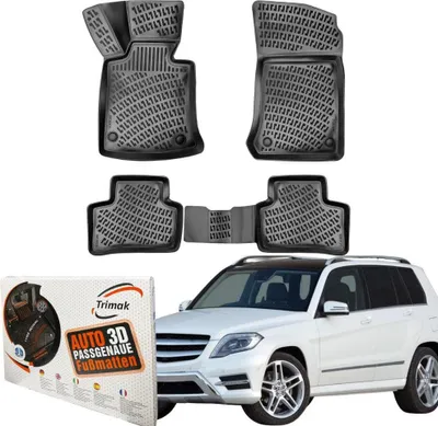 Produktbild von Trimak Autofußmatten kompatibel mit Mercedes GLK (X 204)  2008-2015 Auto Allwetter Gummimatten