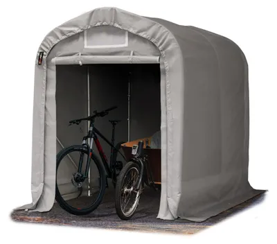 Produktbild von Garagenzelt Unterstand Lagerzelt 1,6x2,4 m in grau, PVC 800 N Plane, für Betonuntergrund