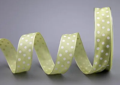 Immagine prodotto di Nastro decorativo a pois 20 m x 25 mm, verde chiaro/bianco