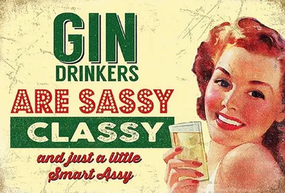 Produktbild von vianmo Holzschild 20x30 cm Gin drinkers are syssy classy