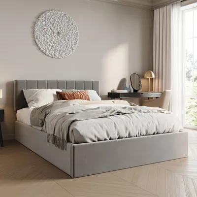 Produktbild von Polsterbett 160x200 cm mit Stauraum und Lattenrost Doppelbett mit hydraulischem Bettkasten Gepolstertes Bett Bed Stauraumbett Stabiler Bettrahmen | 200x160 cm hellgrauer Samt