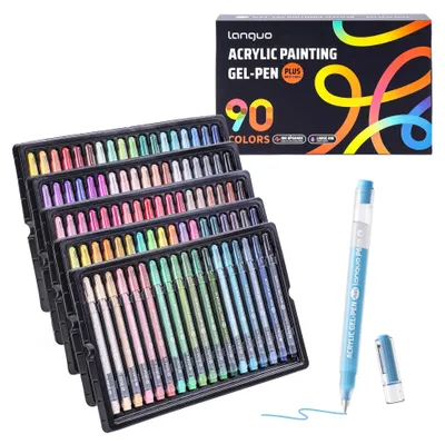 Obrázok produktu pre Perá s akrylovým gélom na maľovanie, 90 farieb, vytvárajú 3D efekty