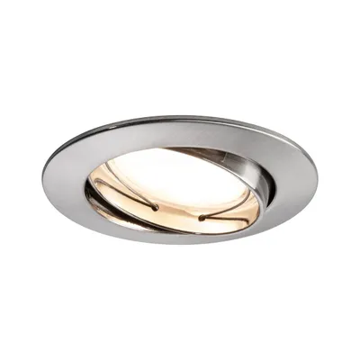 Produktbild von Paulmann Einbauleuchten Set Coin dimmbar satiniert rund schwenkbar LED 1x7W 2700K 230V 51mm Eisen gebürstet/Alu Zink