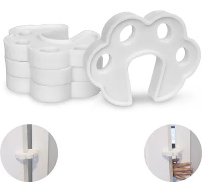 Imagen del producto de Topes para puertas de silicona, juego de 4 unidades, color blanco, para puertas de 28-45 mm, sistema de seguridad para niños