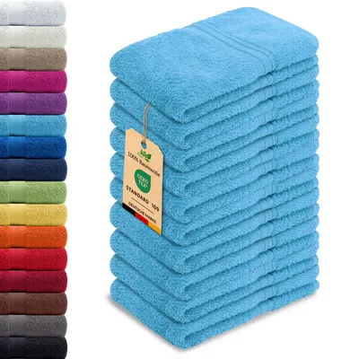 Produktbild von 10er-Set ARIZONA Handtuch-Serie von AR Line – 100% Baumwolle, 500 g/m², 10er-Set Gästetücher 30x50 cm, Türkis