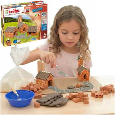 Produktbild von Teifoc Bausteine Dorf 155 Teile Konstruktionsspielzeug