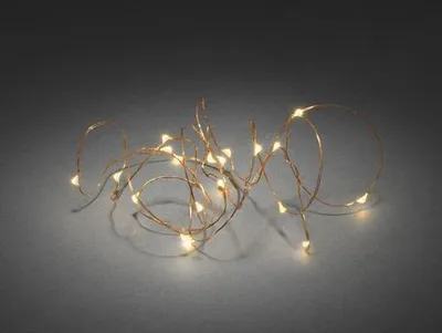 Produktbild von Konstsmide Light set, Leichte Dekorationskette, Kupfer, Metall, Kunststoff, Polyvinylchlorid (PVC), IP20, 20 Glühbirne(n), LED