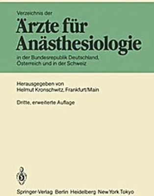 Obrázek produktu pro Verzeichnis der Ärzte für Anästhesiologie in der Bundesrepublik Deutschland, Österreich und der Schweiz