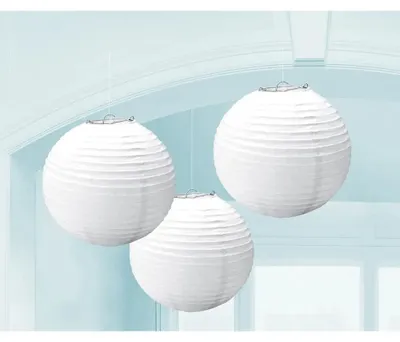 Produktbild von amscan 3 Lampions weiß 20,4 cm