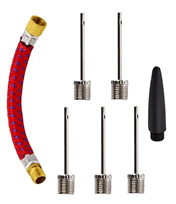 Produktbild von 5x BALLNADEL mit Schlauch Düse für Ballpumpe Set universal Ersatznadeln Nadeln Adapter Aufsatz Luftpumpe Fußball 59