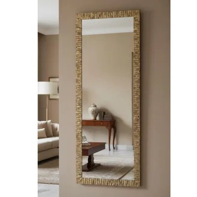 Zdjęcie produktu dla MO.WA Lustro Lustro ścienne Pełnowymiarowe lustro Nowoczesne 55x145 cm Srebrna Antyczna drewniana rama Lustro pionowe i poziome, lustro do przedpokoju Lustro do szafy